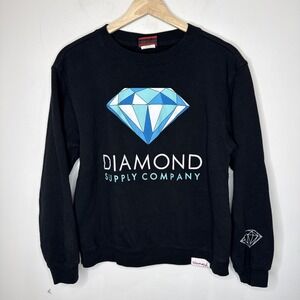 Diamond Supply Co Graphic Sweatshirt Womens M Black Crewneck Streetwear Skater